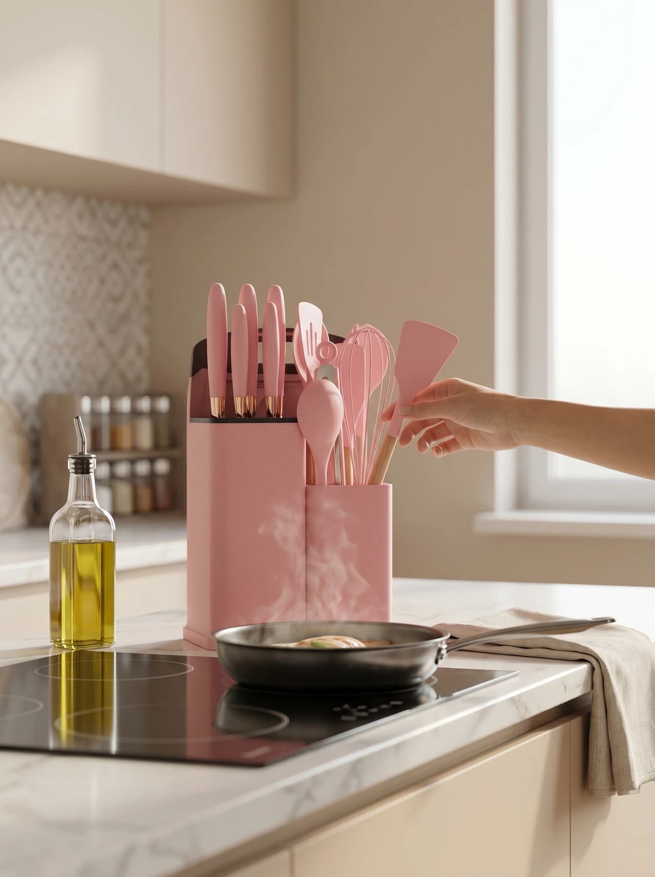 19-delige keukenset — Roze — tweede afbeelding