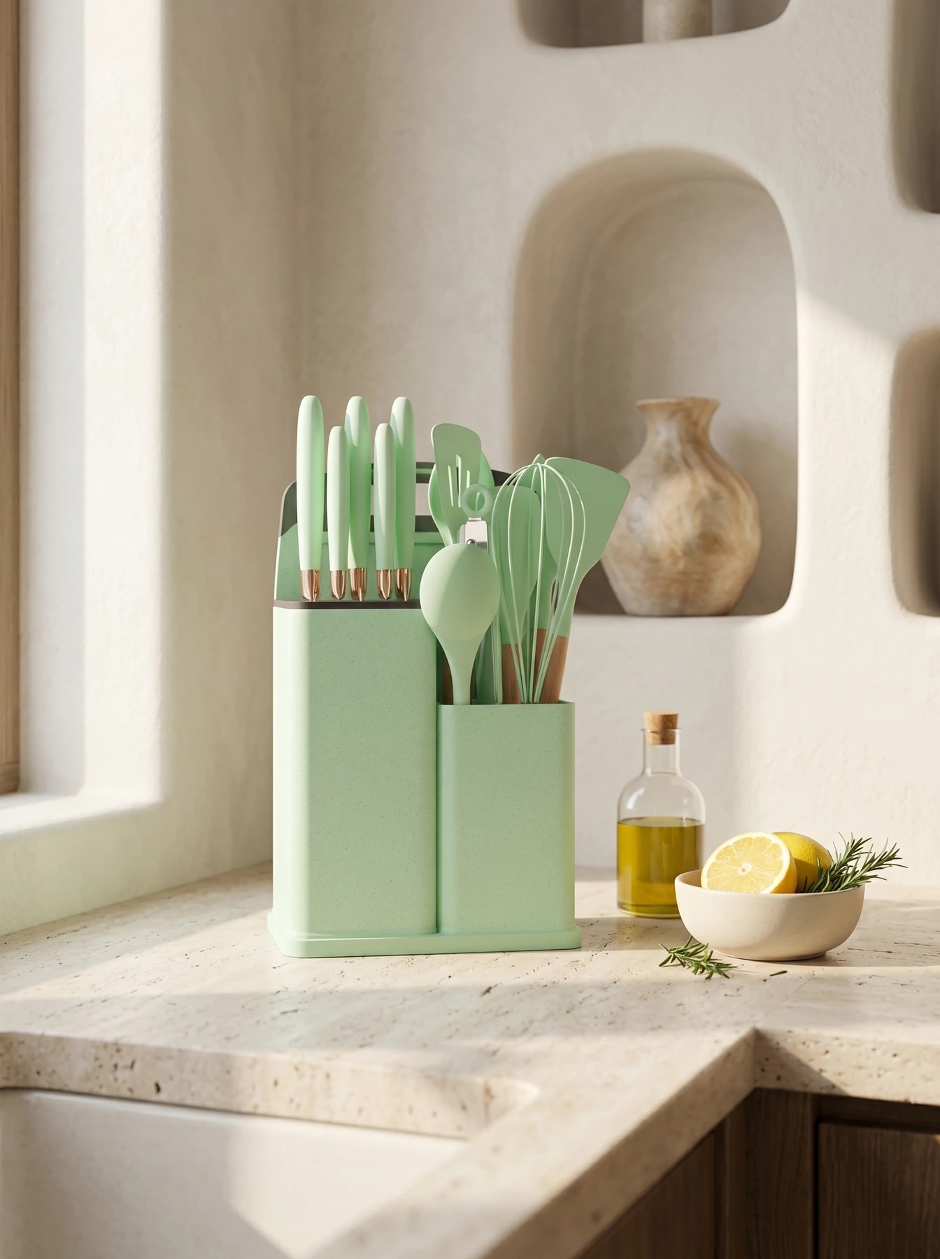 19-delige keukenset Mintgroen — lifestyle